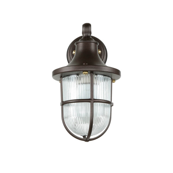 Lampe dextérieur murale IP64 E27 rouille marron antique laiton véritable Maritim