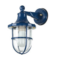 Lampe dextérieur murale IP64 E27 verre laiton bleu...