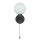 Lampe de salle de bain murale IP44 Noir Blanc G9 Interrupteur à tirette Abat-jour sphérique
