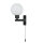 Lampe de salle de bain murale IP44 Noir Blanc G9 Interrupteur à tirette Abat-jour sphérique
