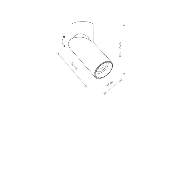 Spot réglable Ø 5,6 cm GU10 noir orientable mur plafond