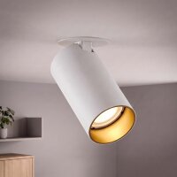 Spot encastré orientable GU10 blanc or Ø...