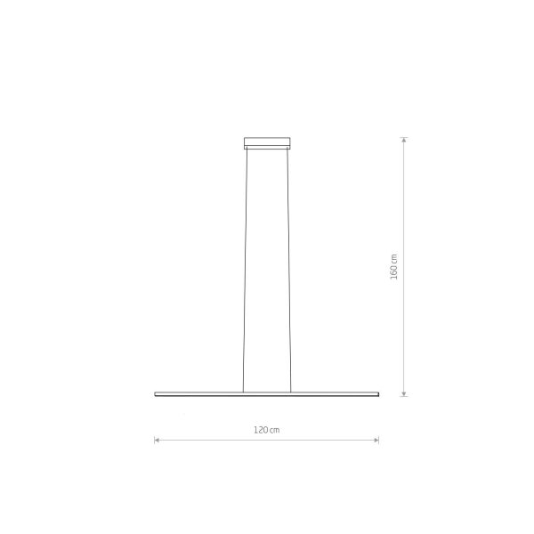 Lampe à suspendre LED Noir 3000 K 1000 lm L : 120 cm long