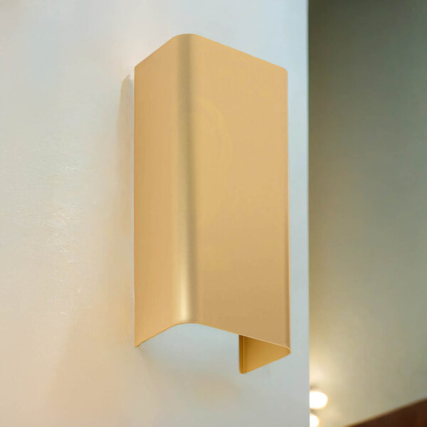 Applique murale 2 flammes Up Down en or GU10 plat mur escalier