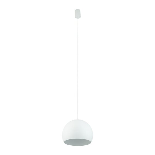 Suspension Abat-jour sphérique Ø 27,5 cm GU10 Blanc Métal Rétro