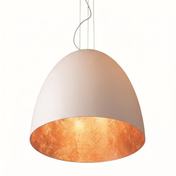 Suspension Ø 75 cm grand en blanc cuivre mat 7x E27