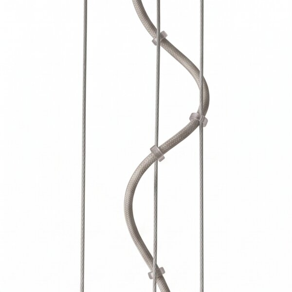 Suspension Ø 75 cm grand en blanc cuivre mat 7x E27