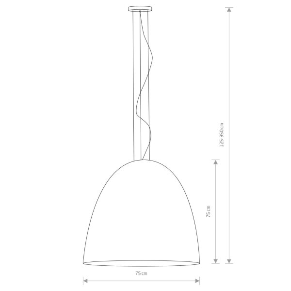 Suspension Ø 75 cm grand en blanc cuivre mat 7x E27