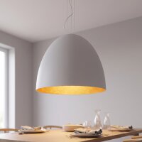 Suspension &Oslash; 75 cm grand en blanc cuivre mat 7x E27