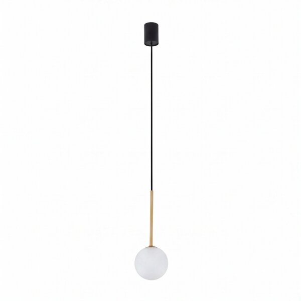 Suspension Boule Abat-jour Ø 16 cm en noir blanc or G9