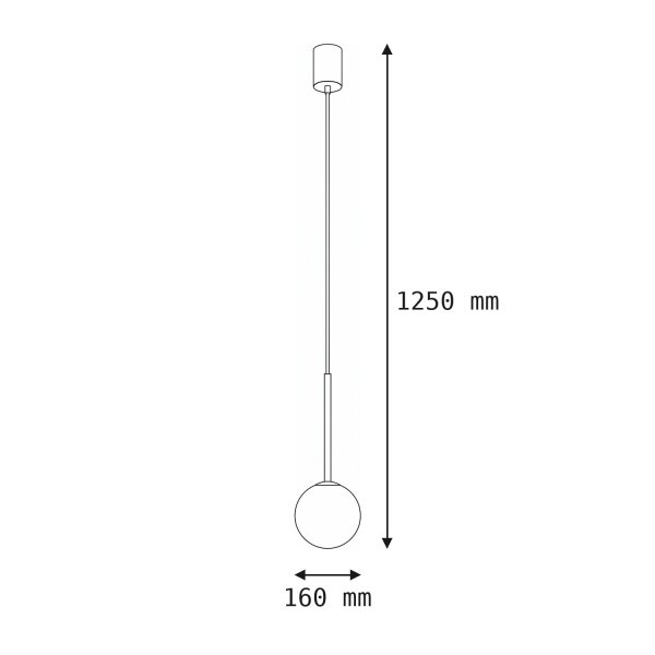 Suspension Boule Abat-jour Ø 16 cm en noir blanc or G9