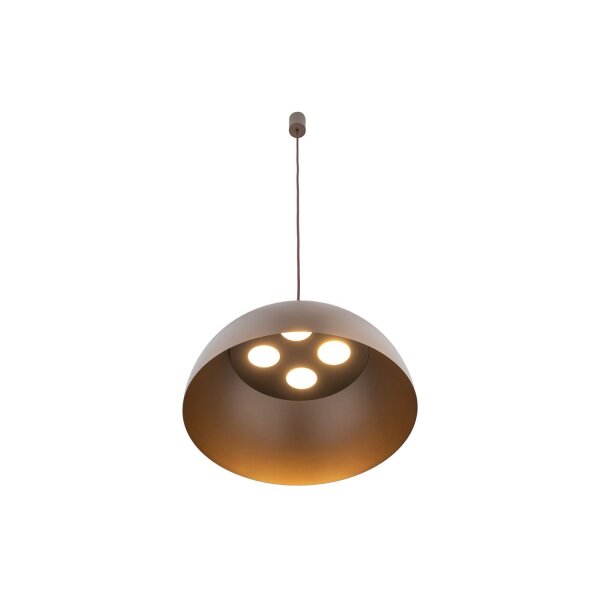 Suspension ronde Ø 50 cm brun mat métal 4x GX53