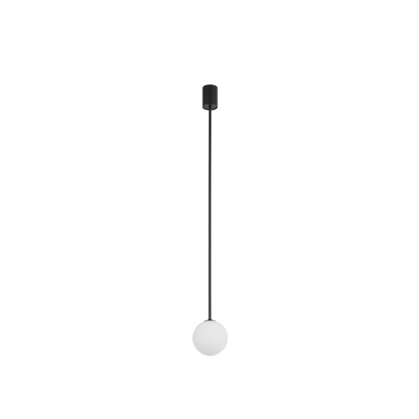 Suspension en verre Boule G9 Ø 12 cm Noir Blanc
