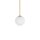 Lampe boule suspendue G9 Ø 16 cm en or mat blanc verre métal