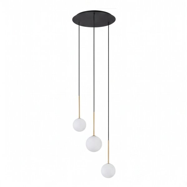 Lampe à suspendre en noir blanc or mat 3-flamme G9 verre
