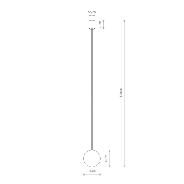 Suspension en verre Boule G9 Ø 16 cm Noir Blanc
