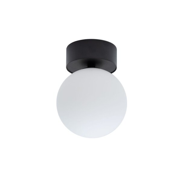 Plafonnier Boule Ø 12 cm rond Noir Blanc G9 Verre