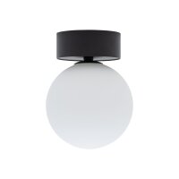 Plafonnier Boule &Oslash; 12 cm rond Noir Blanc G9 Verre