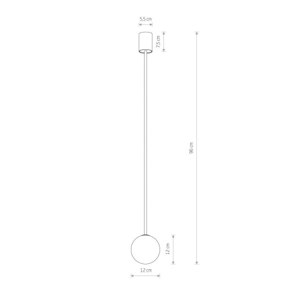 Suspension réglable Boule G9 Ø 12 cm en or blanc