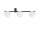 Plafonnier noir blanc 67 cm de long 3-flamme G9 verre
