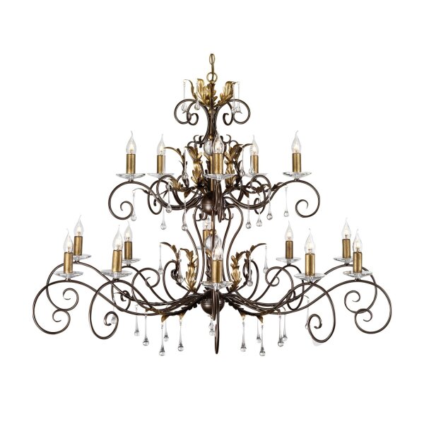 Grand lustre métal en bronze or Ø125cm GOTICA