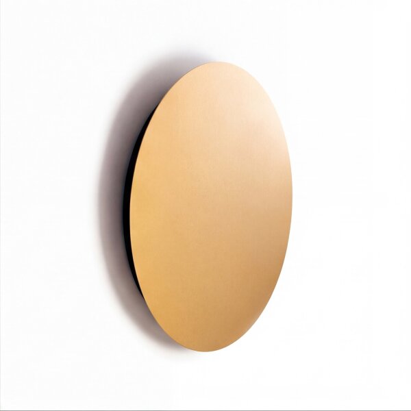 Applique ronde LED Ø 35 cm en or mat métal plat