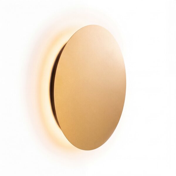 Applique ronde LED Ø 35 cm en or mat métal plat