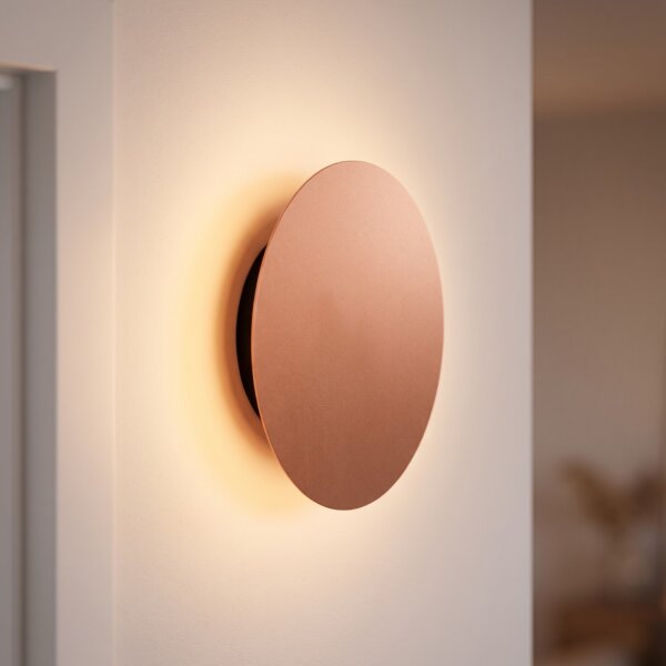 Applique LED cuivre Ø 15 cm ronde 3000 K 60 lm indirecte