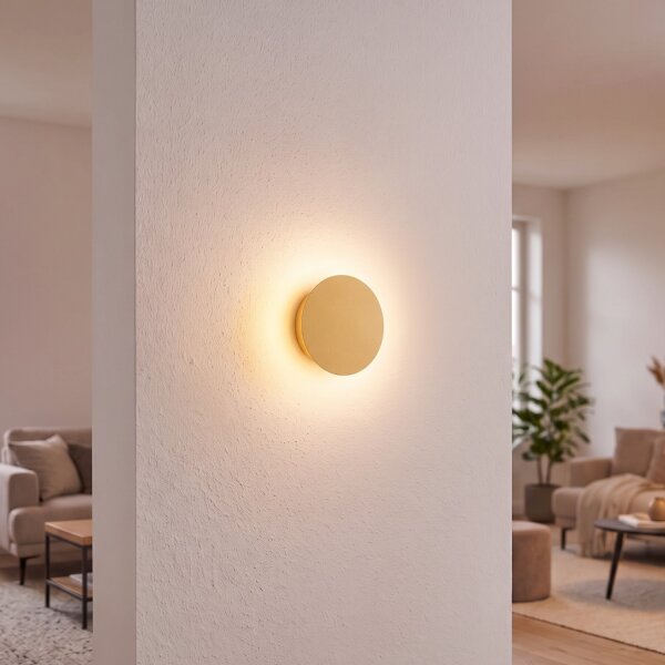 Applique LED indirecte Ø 15 cm en or mat 3000 K 60 lm