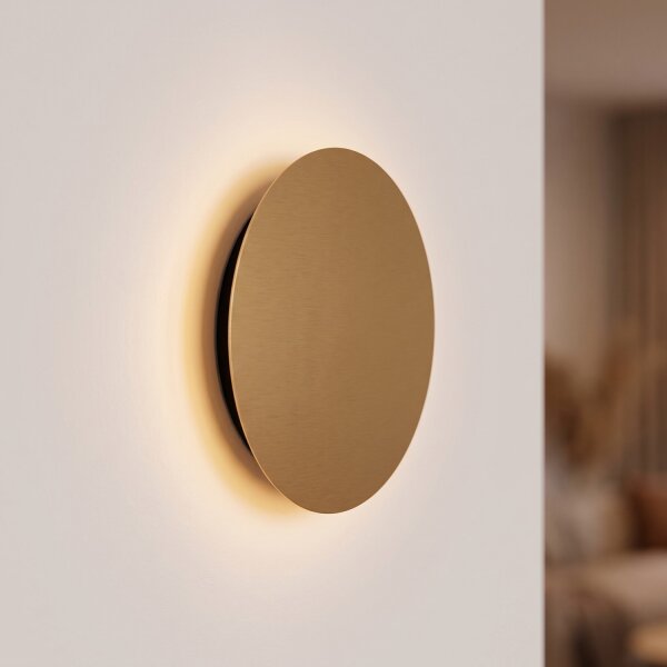 Applique LED or mat Ø 25 cm en 3000 K rond métal