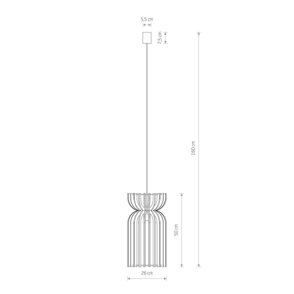 Suspension E27 Ø 26 cm Blanc Nature Bois Métal confortable
