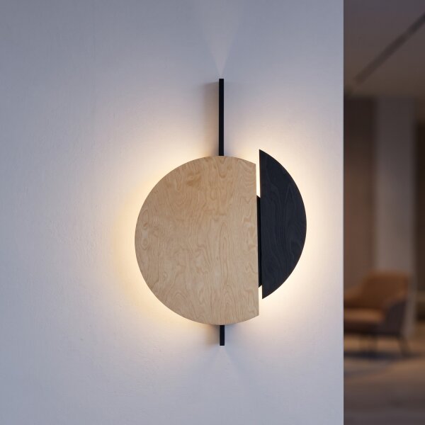 Applique grande H : 80 cm bois métal plat indirect 2x GX53