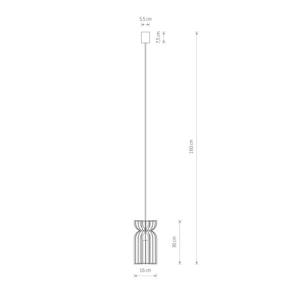Lampe à suspendre en bois Abat-jour E27 Ø 16 cm Blanc Naturel LOZORNO