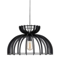 Lampe à suspendre noire bois métal Ø...