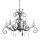 Lustre opulent GOTICA noir argent&eacute; avec cristal