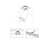 Spot encastré orientable GU10 Noir Métal...