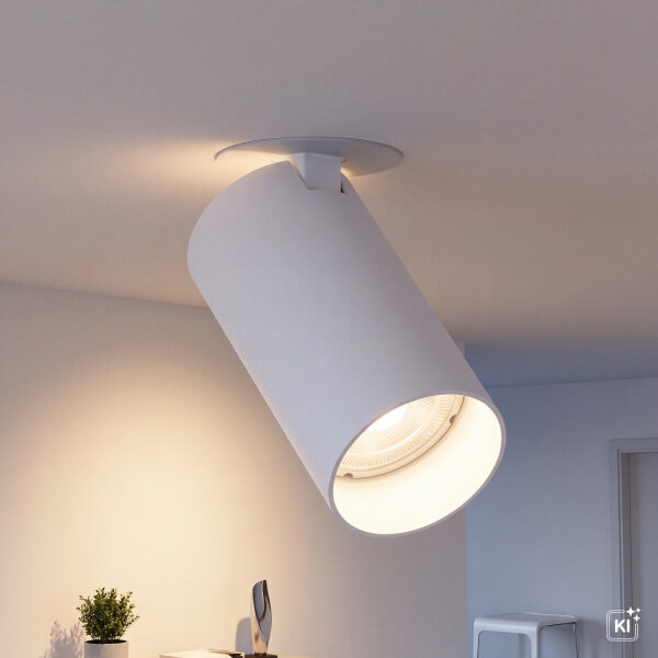 Spot encastré plafond blanc GU10 ajustable Ø 5,5 cm