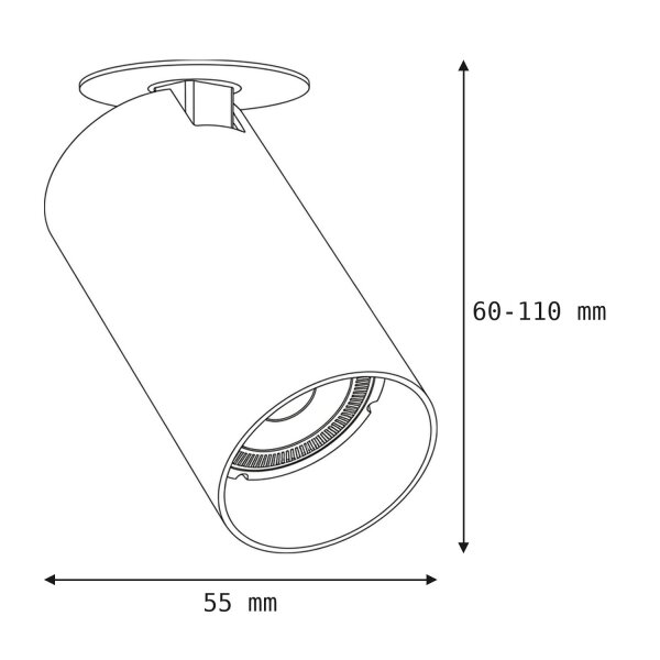 Spot encastré plafond blanc GU10 ajustable Ø 5,5 cm