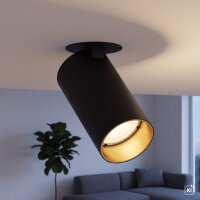 Spot Lampe encastr&eacute;e en noir or GU10 orientable