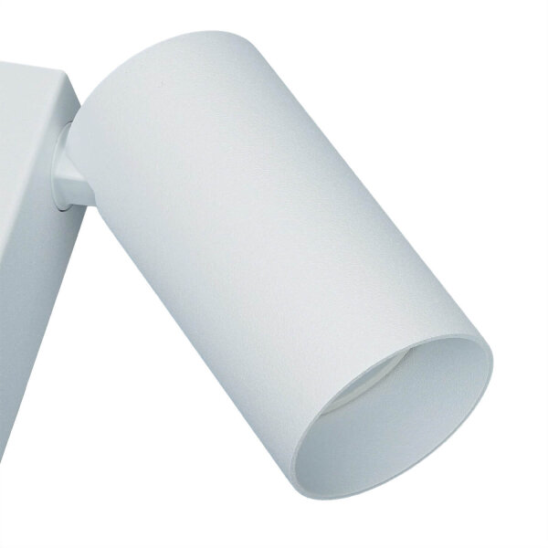 Spot mural GU10 blanc orientable H : 11,5 cm à lire