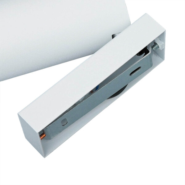 Spot mural GU10 blanc orientable H : 11,5 cm à lire