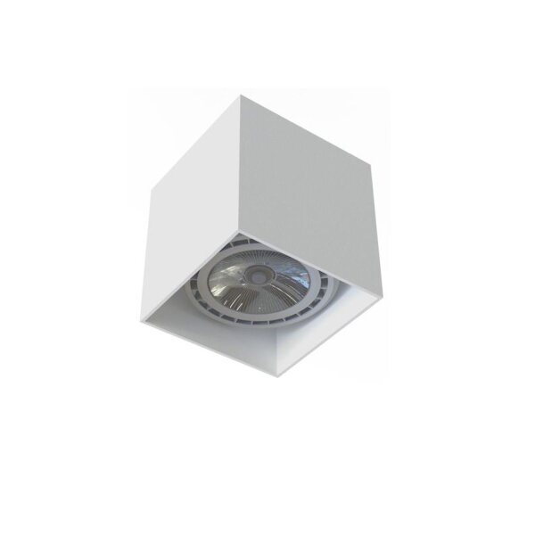 Spot de plafond blanc GU10 aluminium cube L : 12 cm