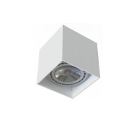 Spot de plafond blanc GU10 aluminium cube L : 12 cm