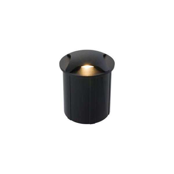 Spot encastré de sol LED noir IP65 3000 K 12 lm Ø 6,2 cm