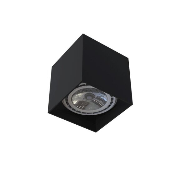 Spot de plafond GU10 L : 12 cm Cube Noir Aluminium WARTA