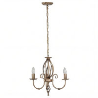 Lustre élégant en laiton antique 3 bras...