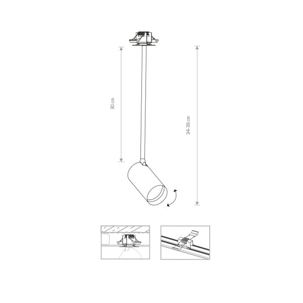 Lampe encastrée laiton métal ajustable Moderne H : 34-39 cm