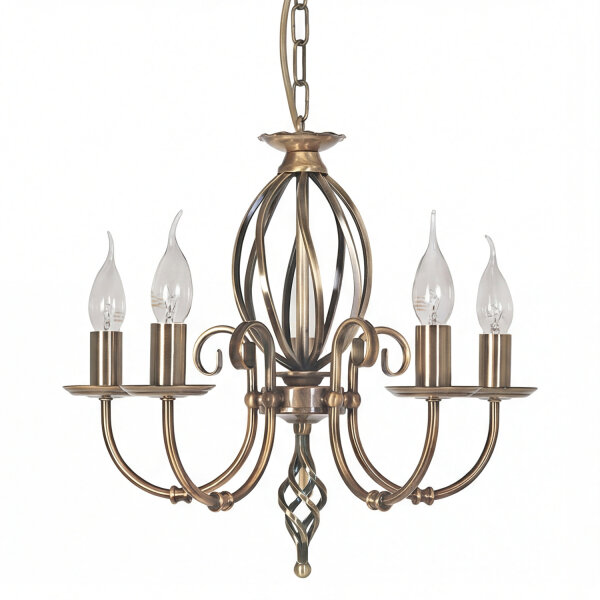 Lustre de salon laiton antique rustique