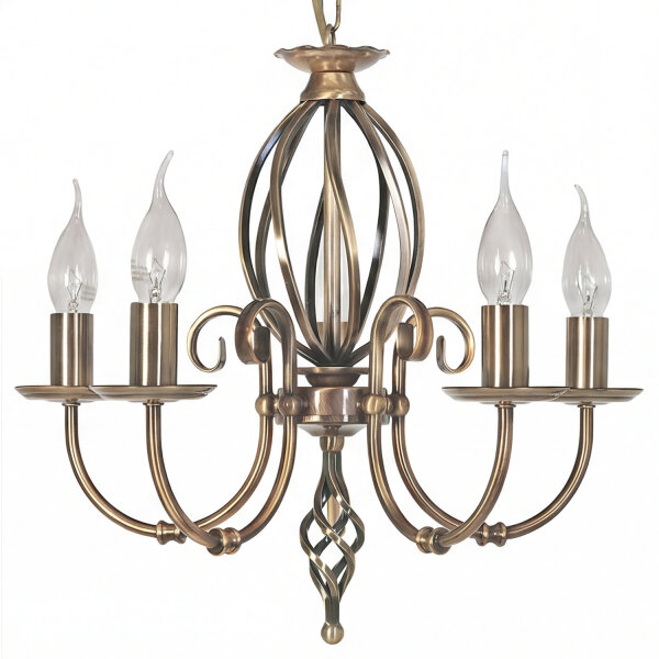 Lustre de salon laiton antique rustique