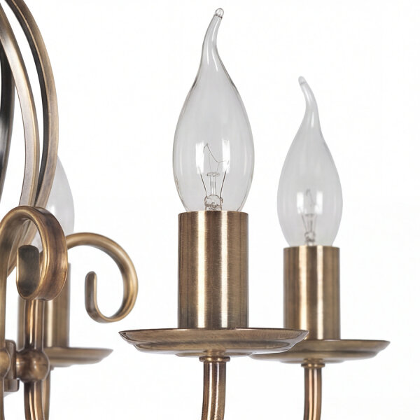 Lustre de salon laiton antique rustique